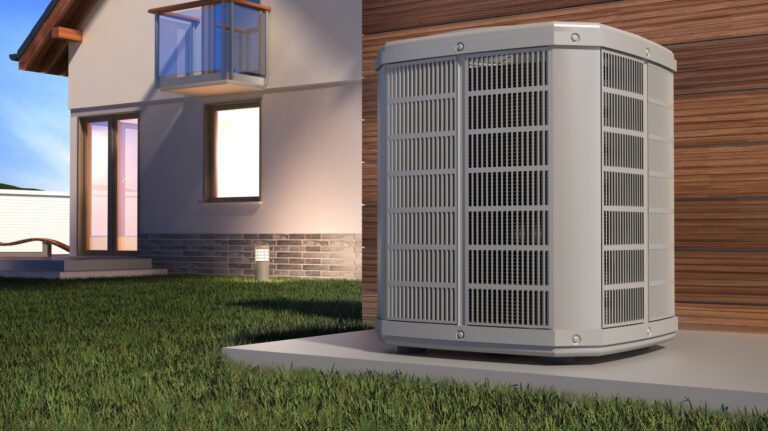 A heat pump outside a house in Erlanger, KY.